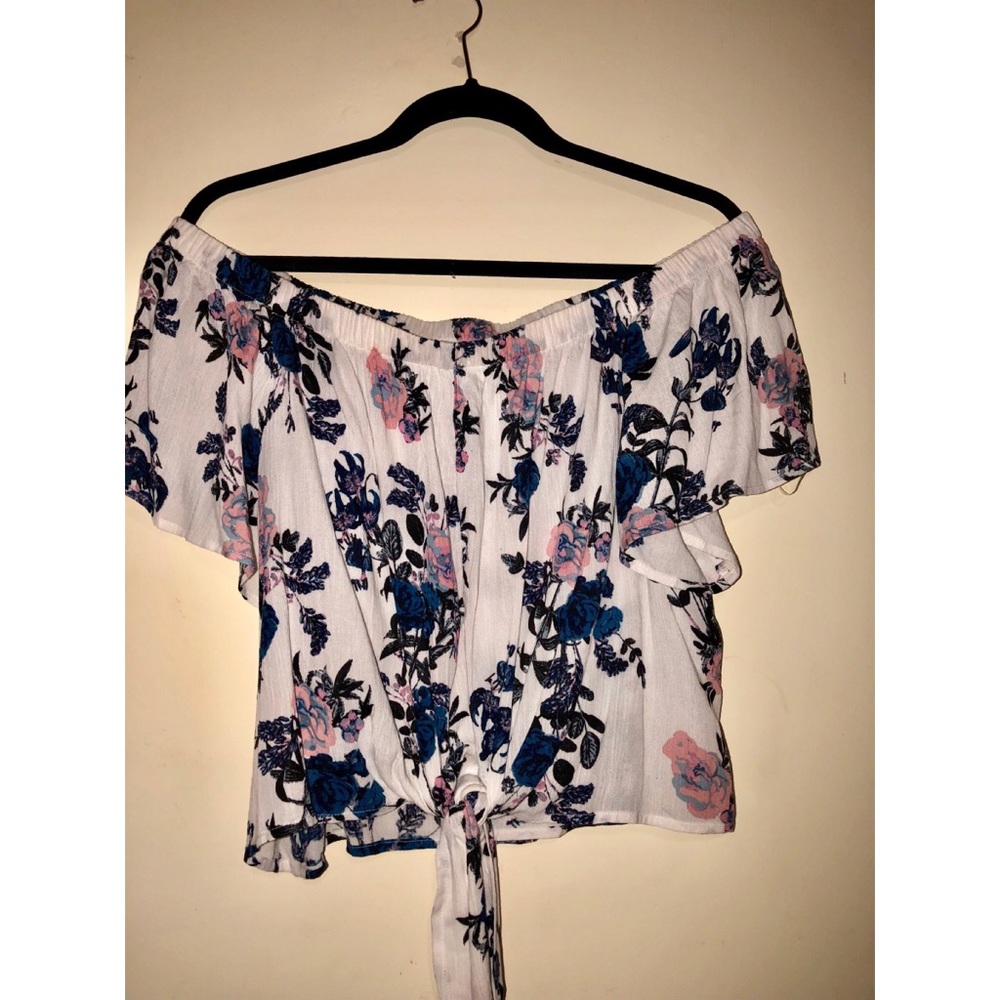 Floral Off the Shoulder Crop Top